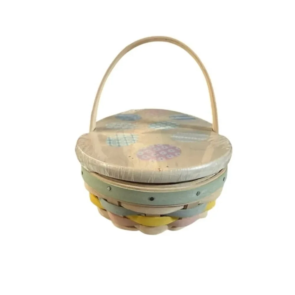 Longaberger Small Easter Egg Shaped Basket 2009 Lid Liner Tie-on Protector New